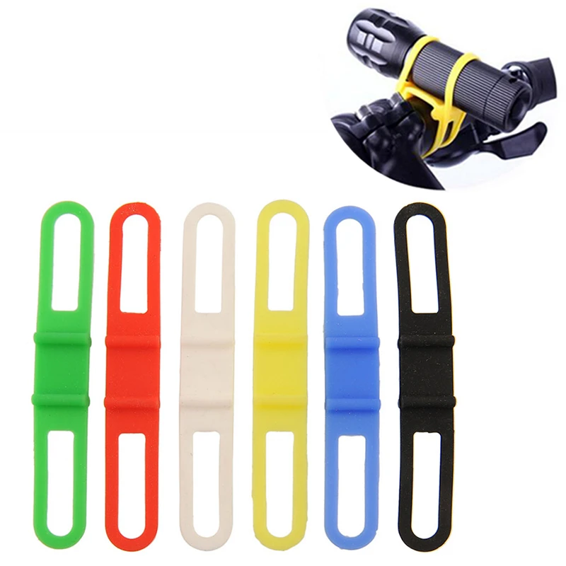 Cycling Light Holder Bicycle Handlebar Silicone Strap Band Phone Fixing Elastic Tie Rope