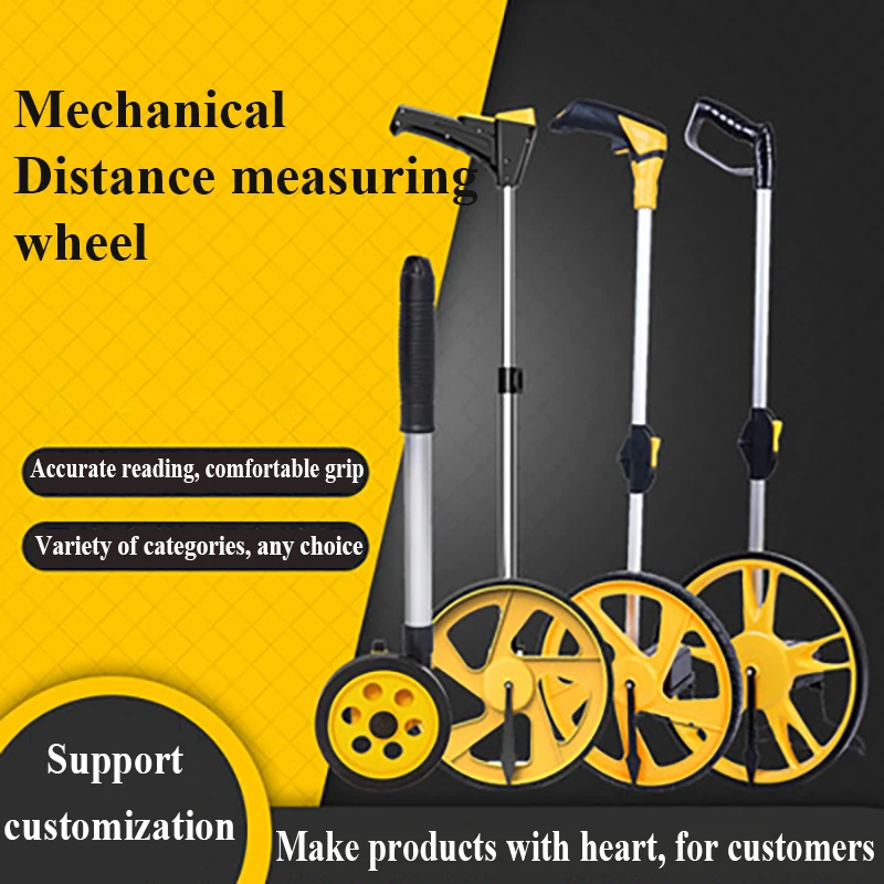 Distance Meter Distance Measure Wheel Portable Measuring Wheel Handheld Range Finder Walking Rangefinder