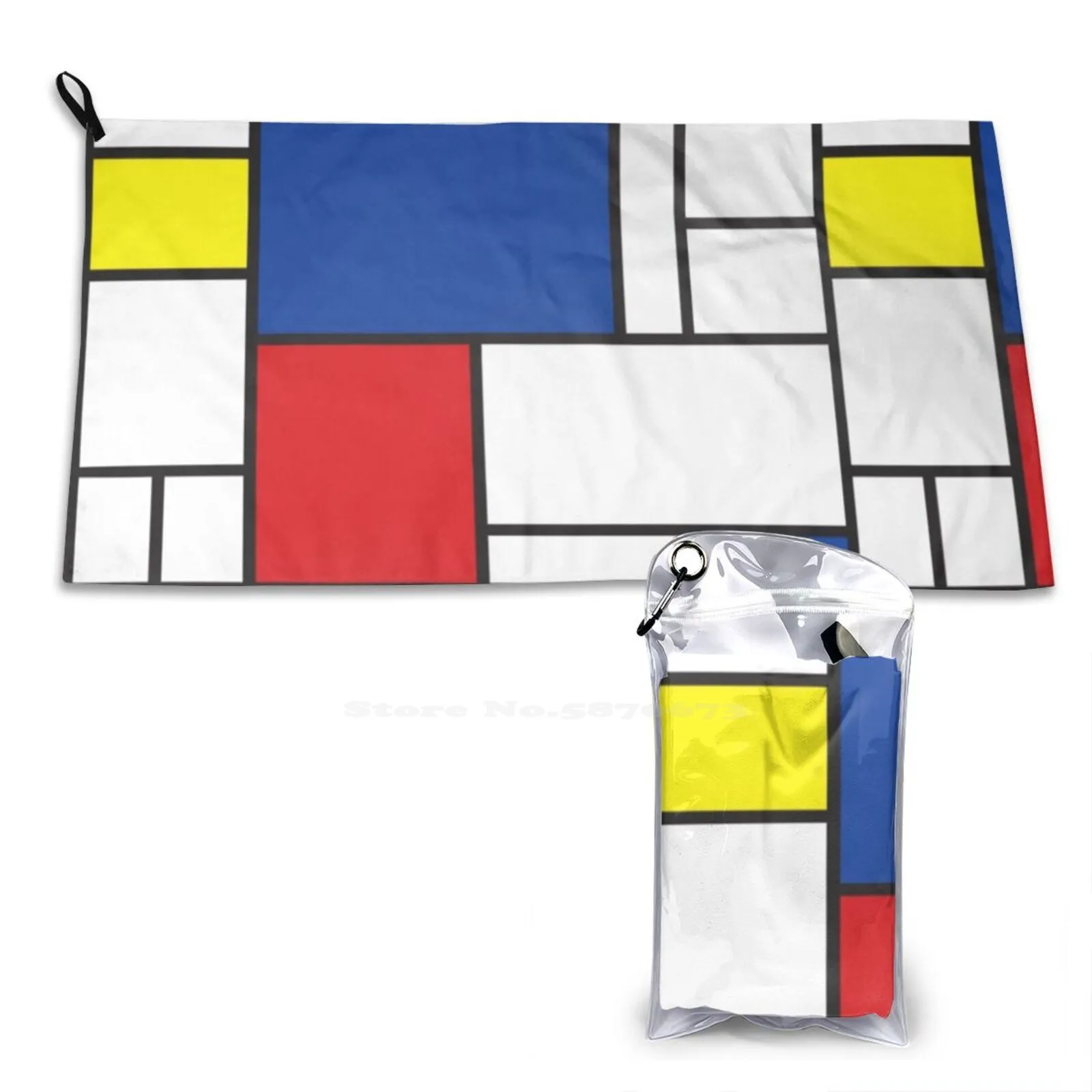 

Mondrian минималистский стиль современного искусства Ii Полотенце Fatfatin с 3D рисунком, спортивное мягкое полотенце Fatfatin, художественный минималистичный красочный