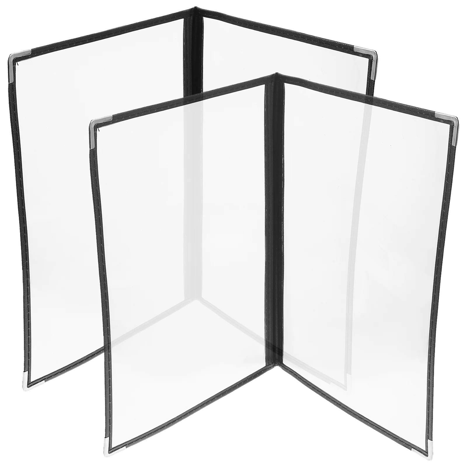 

2Pcs Clear PVC Bar Menu Holders Menu Binder Exquisite Restaurant Looseleaf Folder