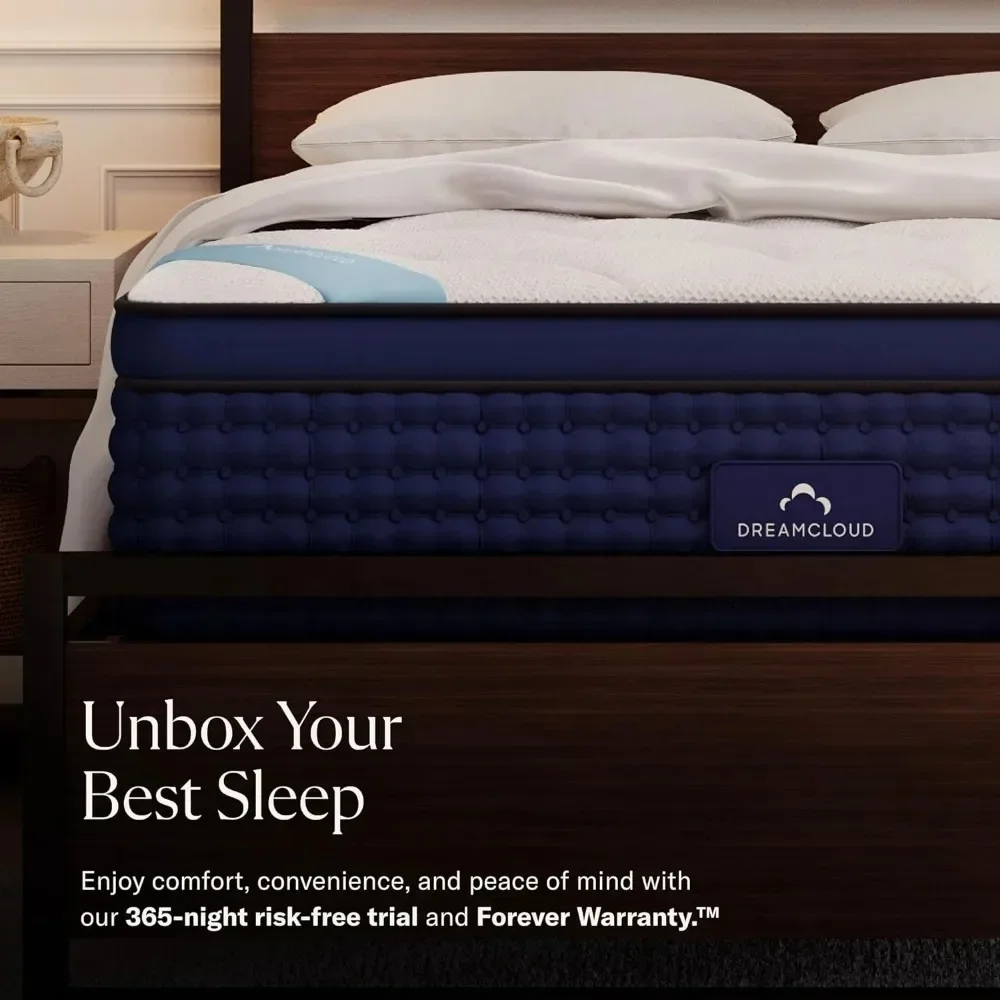 14" King Mattress, 7 Premium Pressure-Relieving Layers-Forever Warranty-CertiPUR-US Certified Luxury Hybrid Memory Mattress