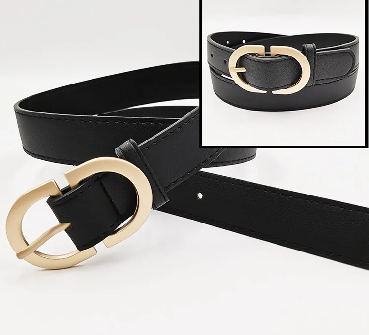 ladies designer belts Ins Ladies Fashion Simple Rose Gold Buckle Belt Decorative Suit With Jeans All-Match Women's Pin Buckle Accessories Waistband gold belt