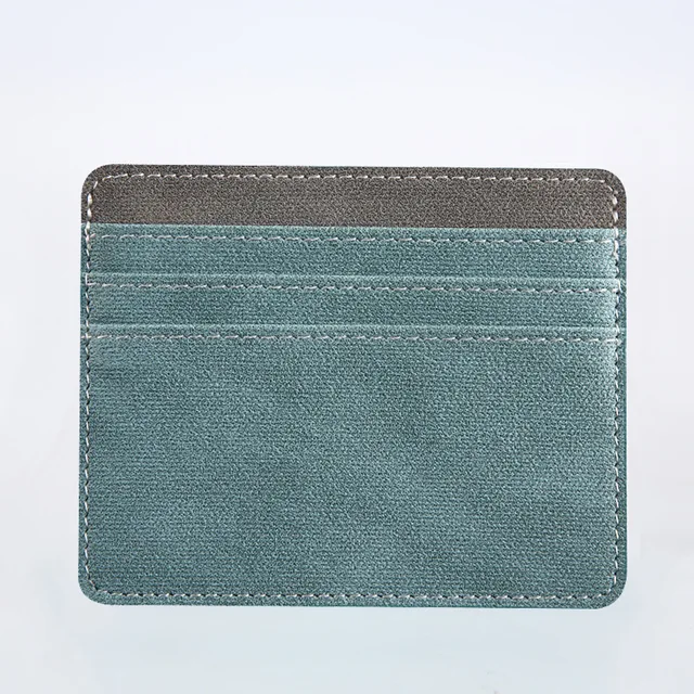 PU thin card holder multi-purpose student card holder female bank card holder credit card holder portable holder Gray with blue gray