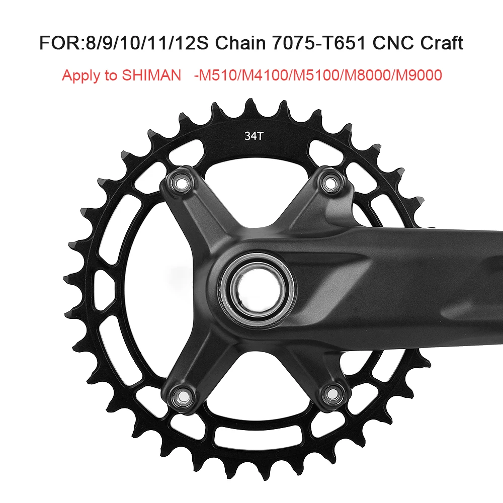 Description Picture 2 of itemWalgun 96BCD Round MTB Bicycle Chainring 64/96BCD 26/36T 32/34/36T For M7000 M8000 M4100 M5100/MT510 Bike Crank Crown Chainring