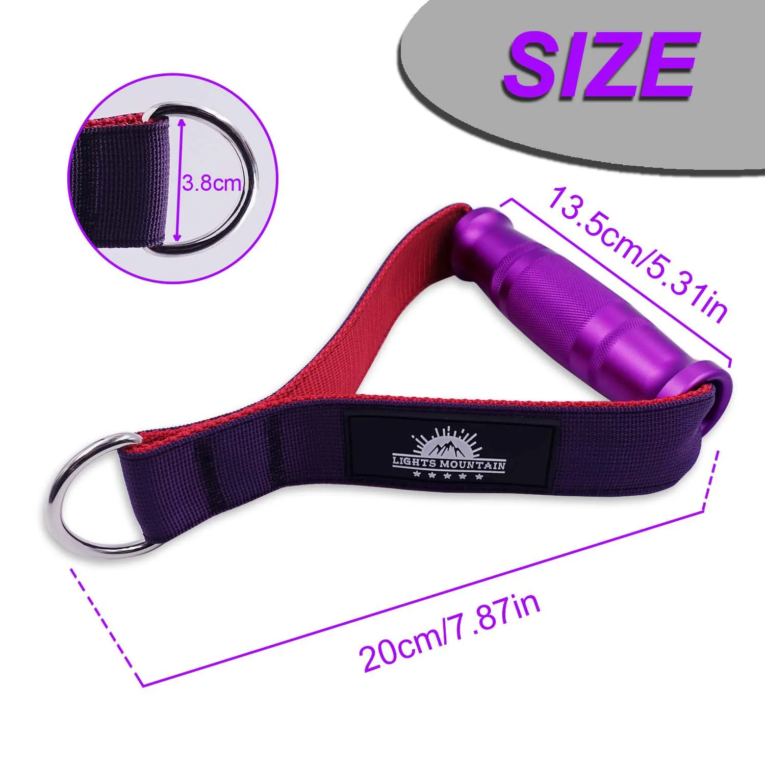 Heavy Duty Metal Gym Handles for  Cable Machine Attachment Resistance Bands Workout Two-color Double-layer Webbing Colorful Grip 4