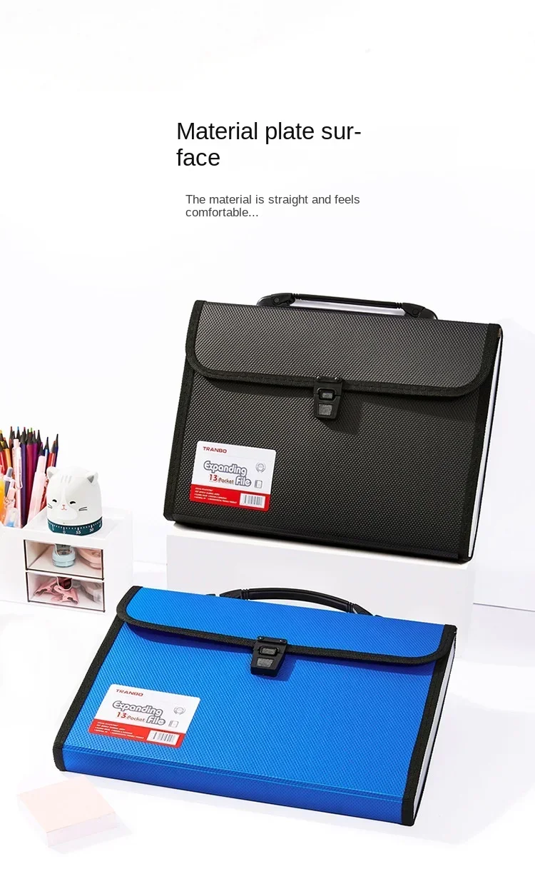 Vertical Organ Bag Thickened A4 File Folder Student Test Paper Data Storage File Bag Office Document Organizer Handheld Folder
