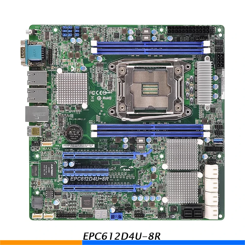 Server Motherboard For ASROCK For EPC612D4U 8R DDR4 LGA2011 C612 UATX Support E5 1600 2600 V3