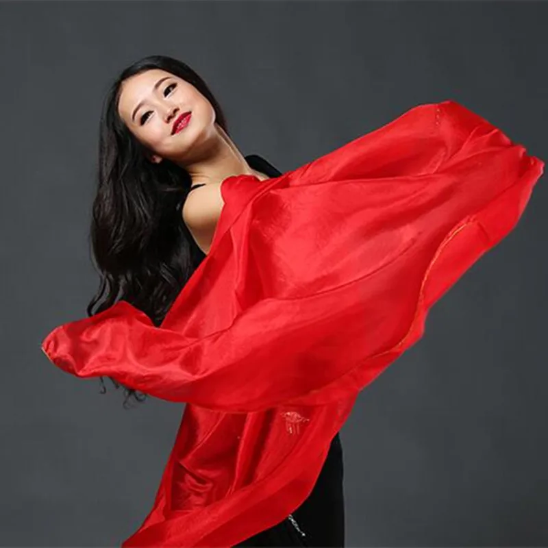 Velo Di Seta Per Danza Del Ventre – Chiffon 200x80 Cm, Multicolore, Con Palla Poi, Accessorio Per Spettacoli E Yoga