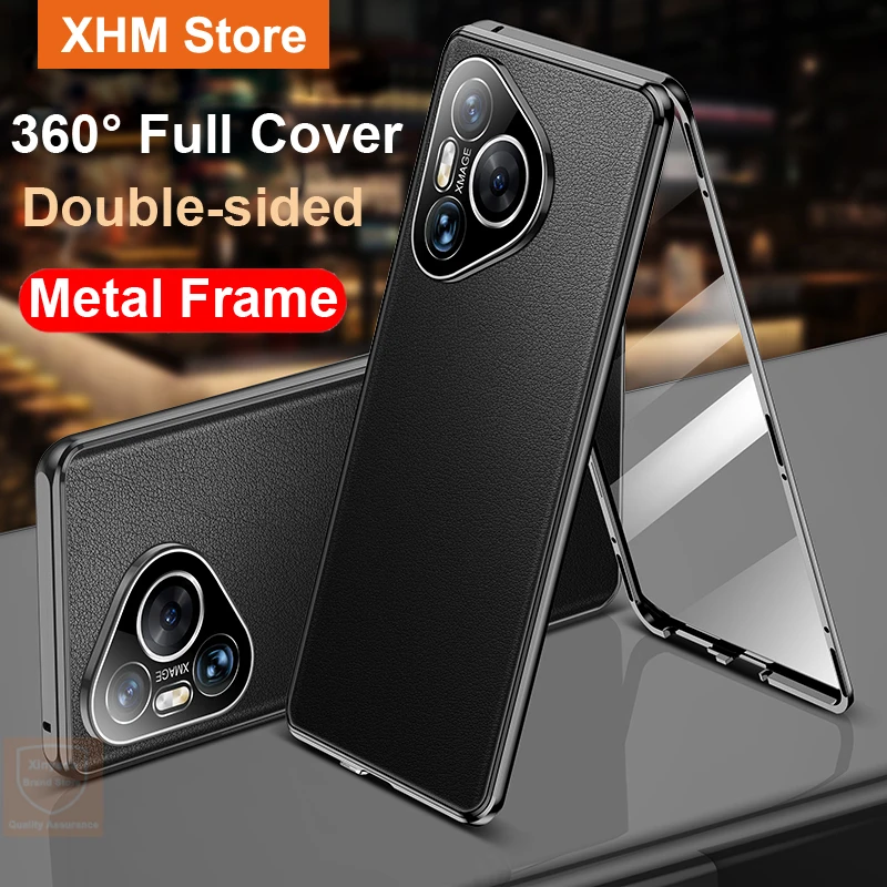 

Чехол с полным покрытием 360 градусов для Huawei Pura 70 Pro Plus Pura70, чехол для телефона из закаленного стекла для Huawei Pura 70 Pro + кожаный чехол с откидной крышкой