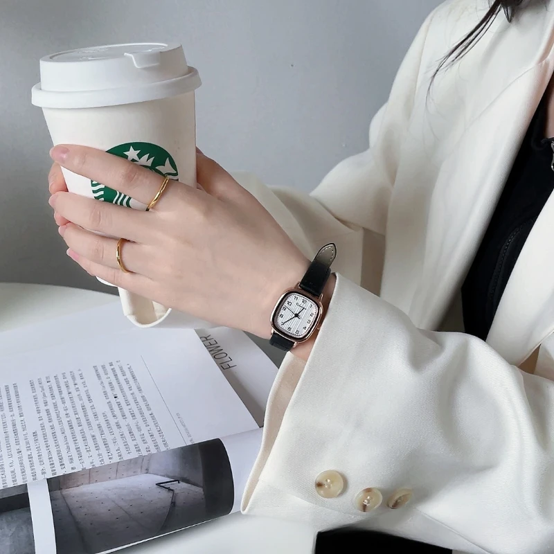 Women's Watch Square Number Small Dial Belt Quartz Watch