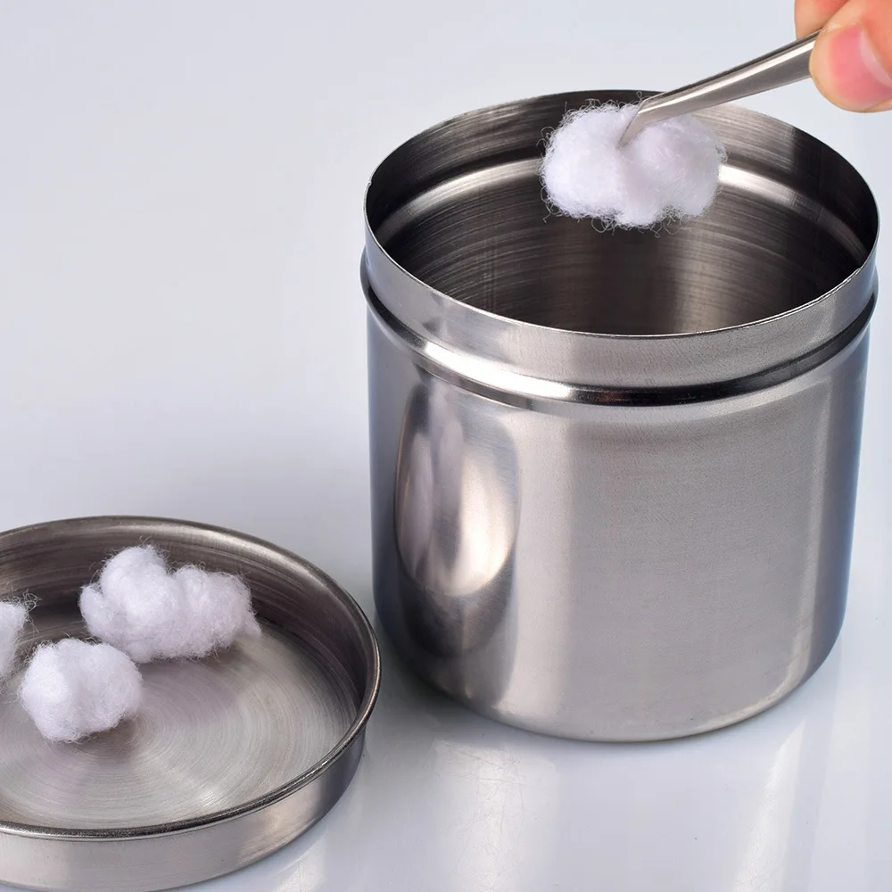 Stainless steel disinfection supplies jar with lid sealed jar cotton cotton ball iodine volts with jar
