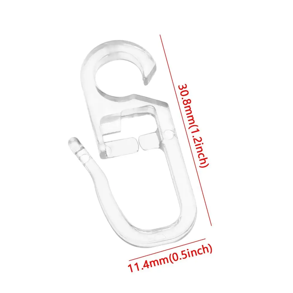 Curtain Clips Curtain Accessories Curtain Hooks 20 Pcs Transparent White Curtain Hooks Plastic Durable Curtains Fixing Sliding Hook Simple Home Decor