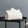 Living Room Coffee Table PU Leather Tissue Box Nordic Simple Plain Paper Tissue Boxes 2