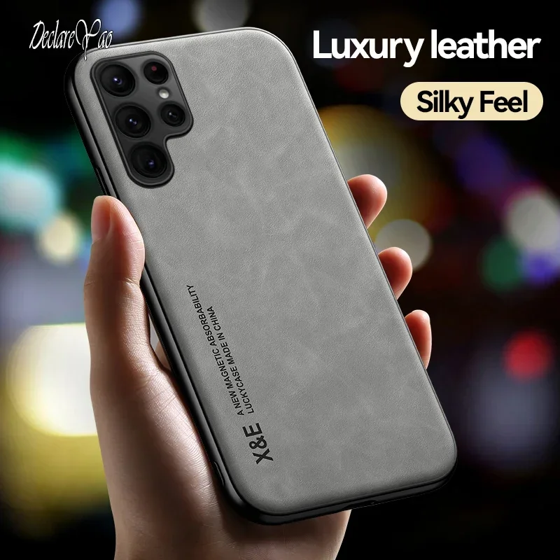 Phone case leather phone case leather wallet case leather case silicone phone case S21 S20 FE Phone Case Magnetic Hard Coque For Samsung Galaxy S10 S24 S21 S22 S23 Plus Cases Leather Back Cover S22 S23 Ultra