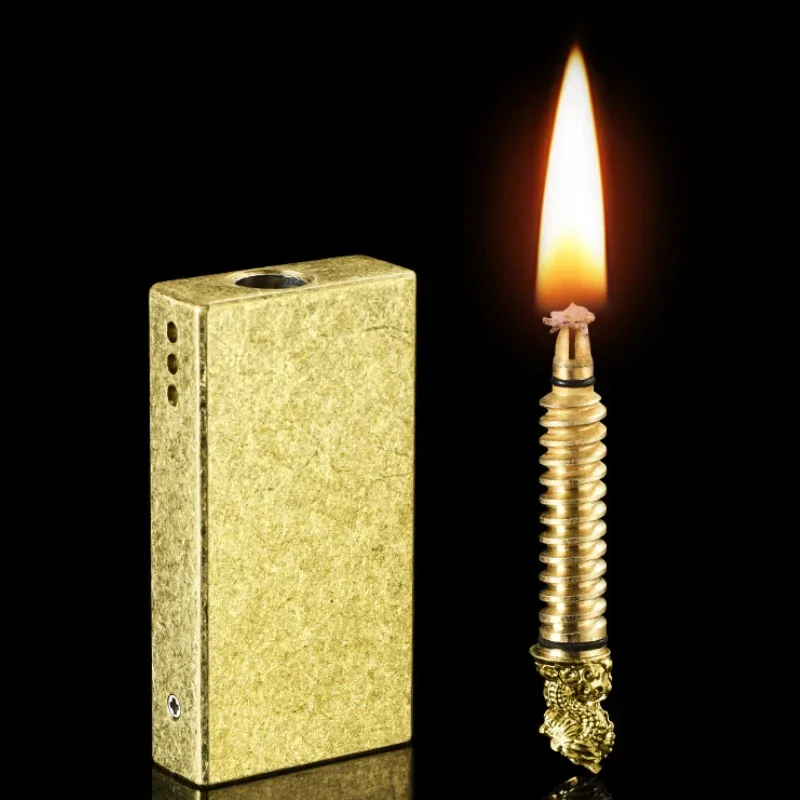 Mechanical Pull Out Torch 10,000 Match Lighter Outdoor Portable Vintage Kerosene Lighter Men's Smoking Tools