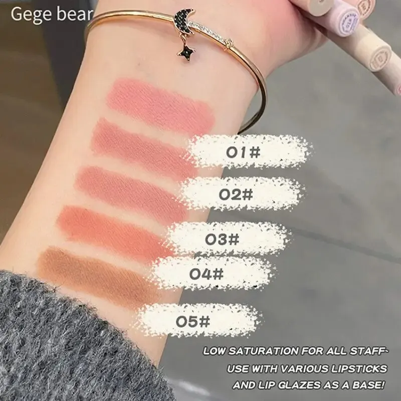 Nude Lip Liner Gege Bear Matte Velvet Lip Liner Pencil Long-lasting Waterproof Draw Lip Line Pen 2