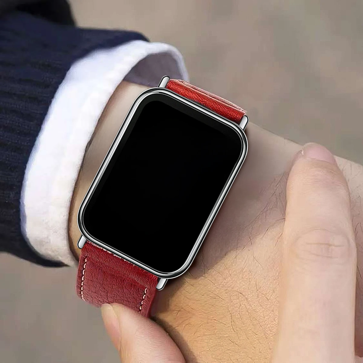 Vintage Leather Smartwatch Band - Elegant Replaceable Wristband Bracelet