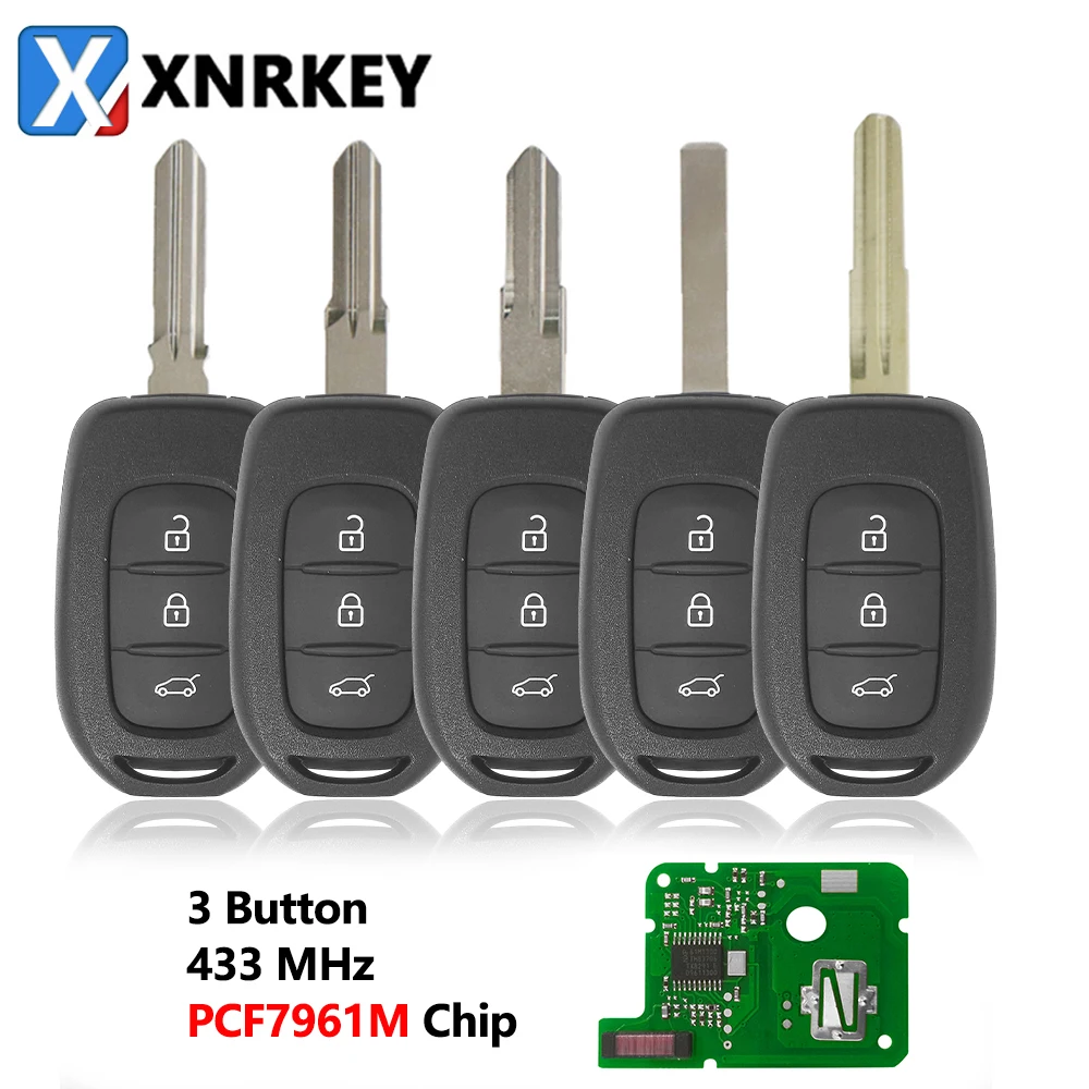 XNRKEY 3 Button Remote Flip Smart Car Key 433mhz Car Key For Renault Sandero Dacia Logan Lodgy Dokker Duster Trafic Clio4 Master xnrkey 3 button remote smart 2b car key 433mhz car key for renault sandero dacia logan lodgy dokker duster trafic clio4 master3