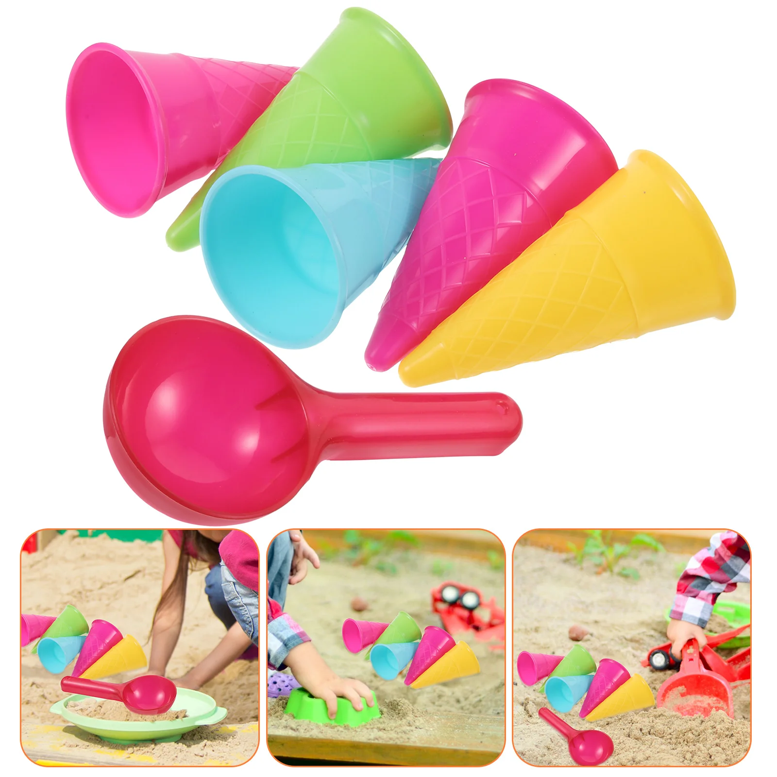 

of Seaside Beach Toys Sand Ice Cream Cones and Scoop Outdoor Toys for Kids Children