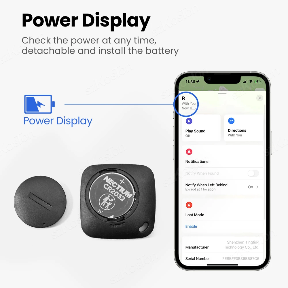 Smart iTag Works with Find My APP Smart Tag Device Key Wallet Bike Finder Anti-lost Tracker Bluetooth-compatible for IOS System