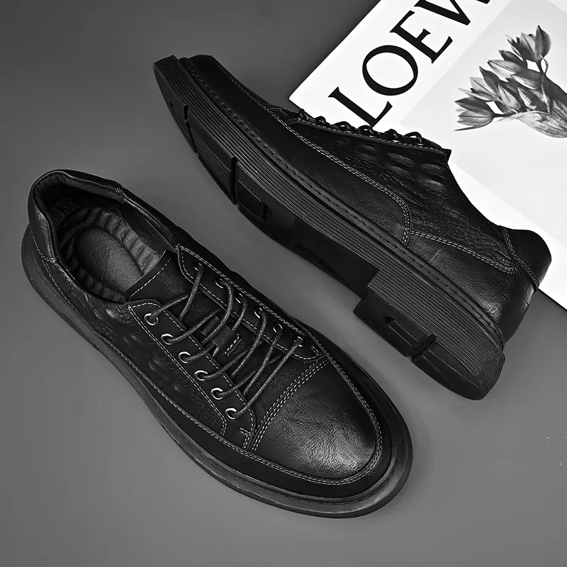 Scarpe casual in pelle da uomo Slip Comode in pelle Casual Trekking Walking Escursionismo leggero_voghion.com