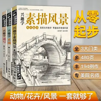 Tre libri adatti ai principianti su schizzi e disegnare paesaggi: tutorial sulla pittura passo dopo passo e materiali per principianti