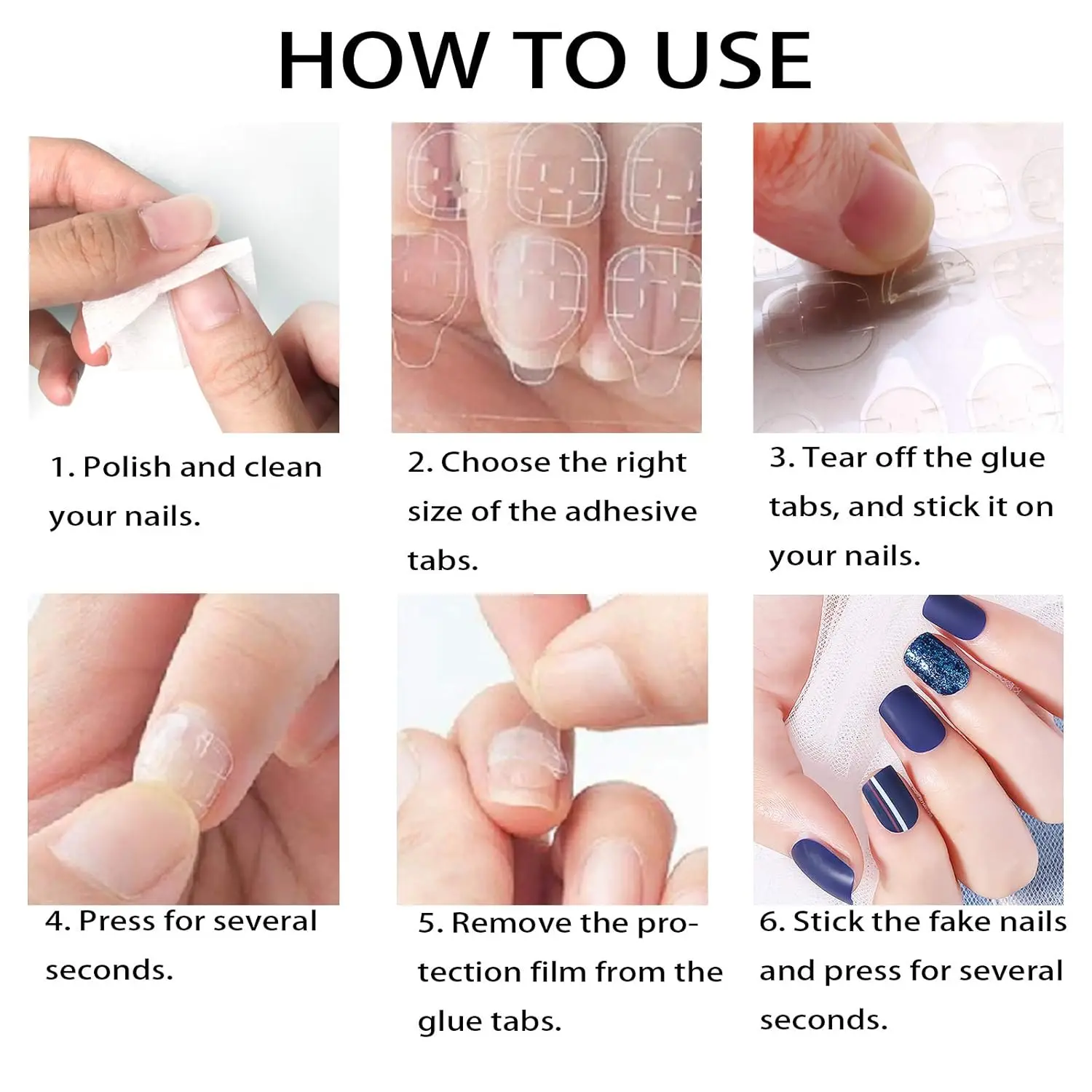 288 Pieces (12 Photos) Waterproof and Breathable Sheets Double-Sided Stickers Can Stick Fake Nails Strong Adhesive Nail Stickers Transparent and Flexible for Manicure