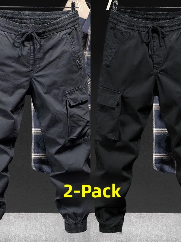 Loose Casual Workwear Pants for Men Spring Autumn Multi kets Dstring Slimming Large Size Trendy Brand Leisure Long Trou... - 5