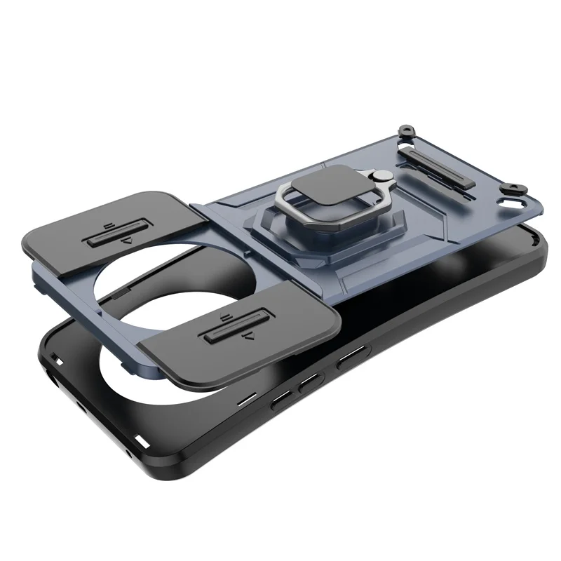 Enhanced Armor Phone Case with Magnetic Ring Stand