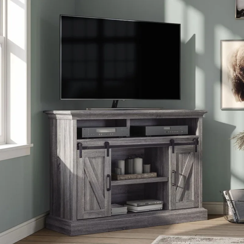 

Whalen Allston Barn Door Corner TV Stand for TVs up to 55", Gray