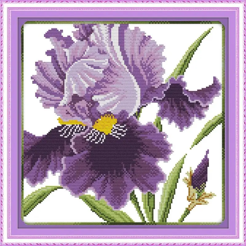 Flower of Happiness Mini Handmade Cross Stitch Kit 14ct 11ct