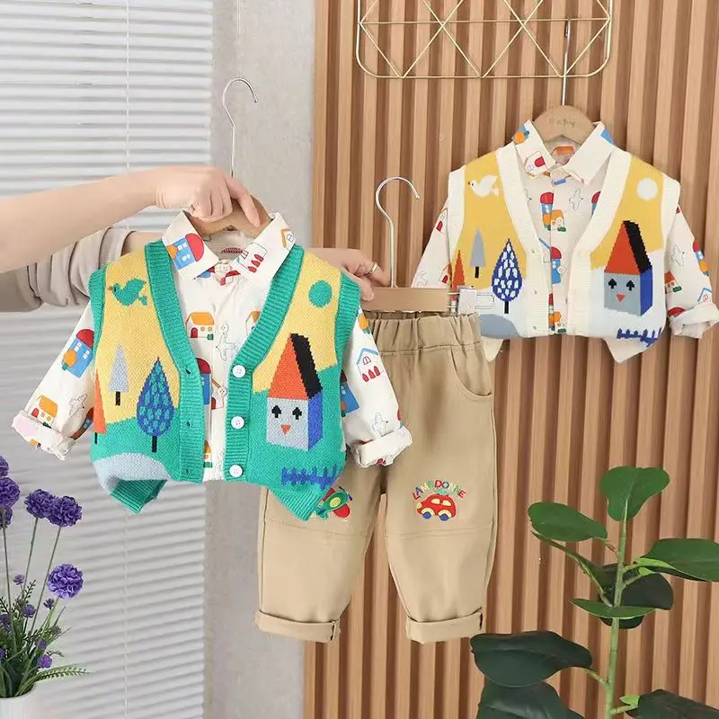 3-Piece Rock Mid-Season Dress Set for Boys new Born – Stylish & Comfortable