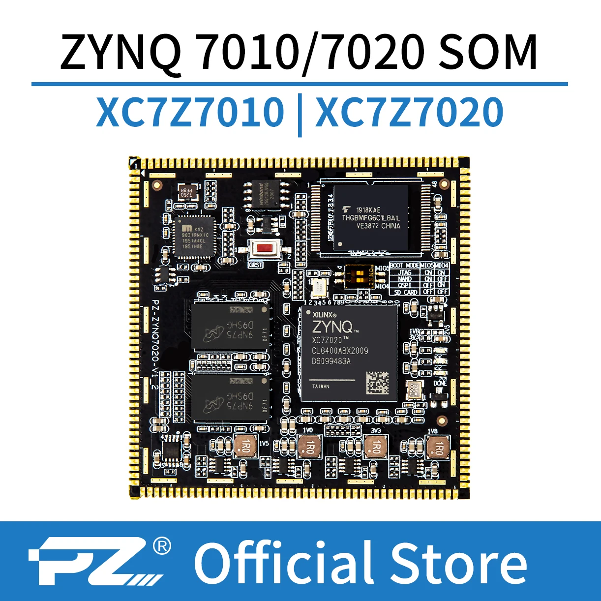 

PUZHI SoM 7010 7020: Xilinx SoC ZYNQ 7000 XC7Z010 XC7Z020 FPGA Core Board Industrial Grade System on Module Stamp Hole