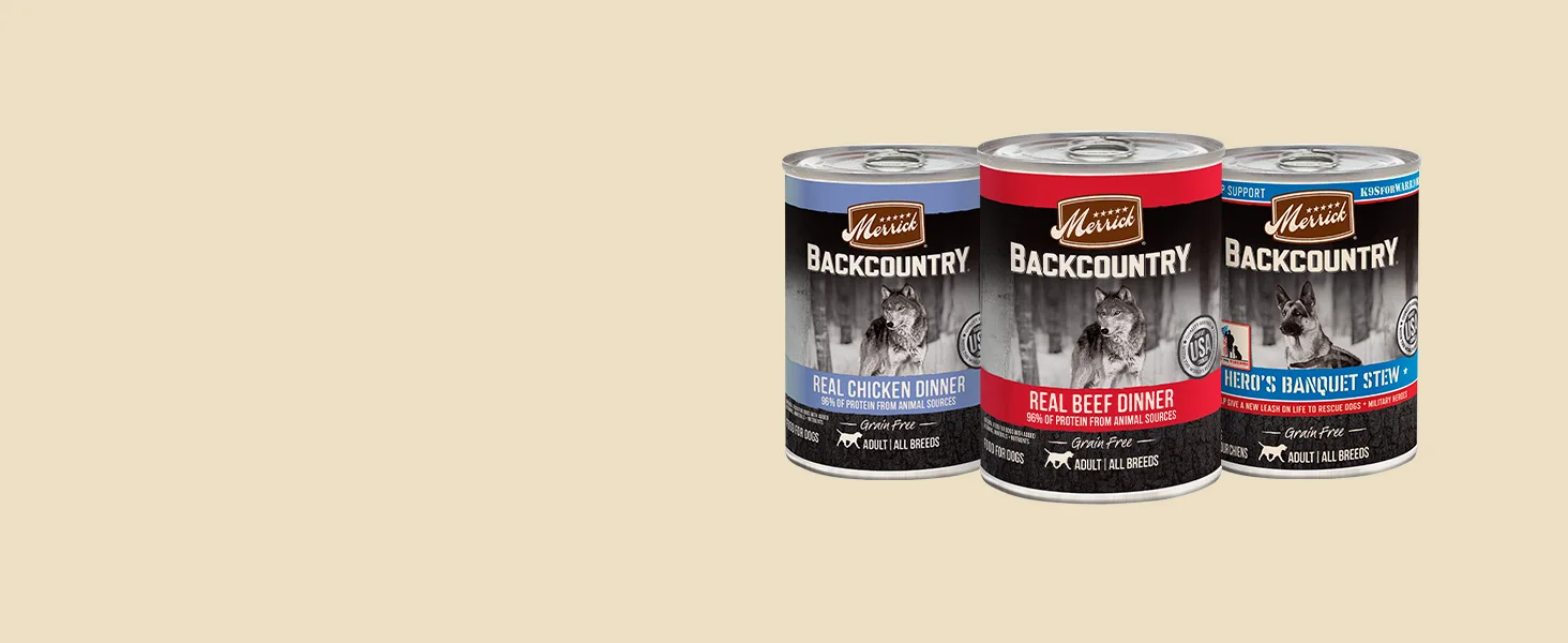 Photo of Merrick Backcountry wet dog food formulas