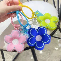 1PC Fashion Stuffed Keychain Pendant Bag Charm Flower Accessories Handbag Ornaments Cute Lanyard Car Key Chain