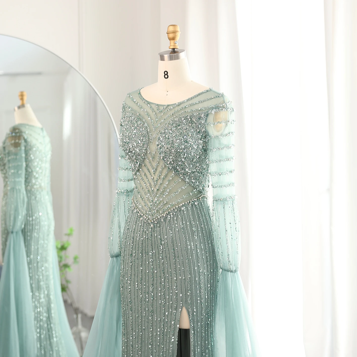 Luxury Dubai Mermaid Lilac Evening Dress with Cape Sleeves Slit Elegant Sage Green Women Wedding Party Gowns 178 6 Luxury Dubai Mermaid Lilac Evening Dress with Cape Sleeves Slit Elegant Sage Green Women Wedding Party Gowns 178 6