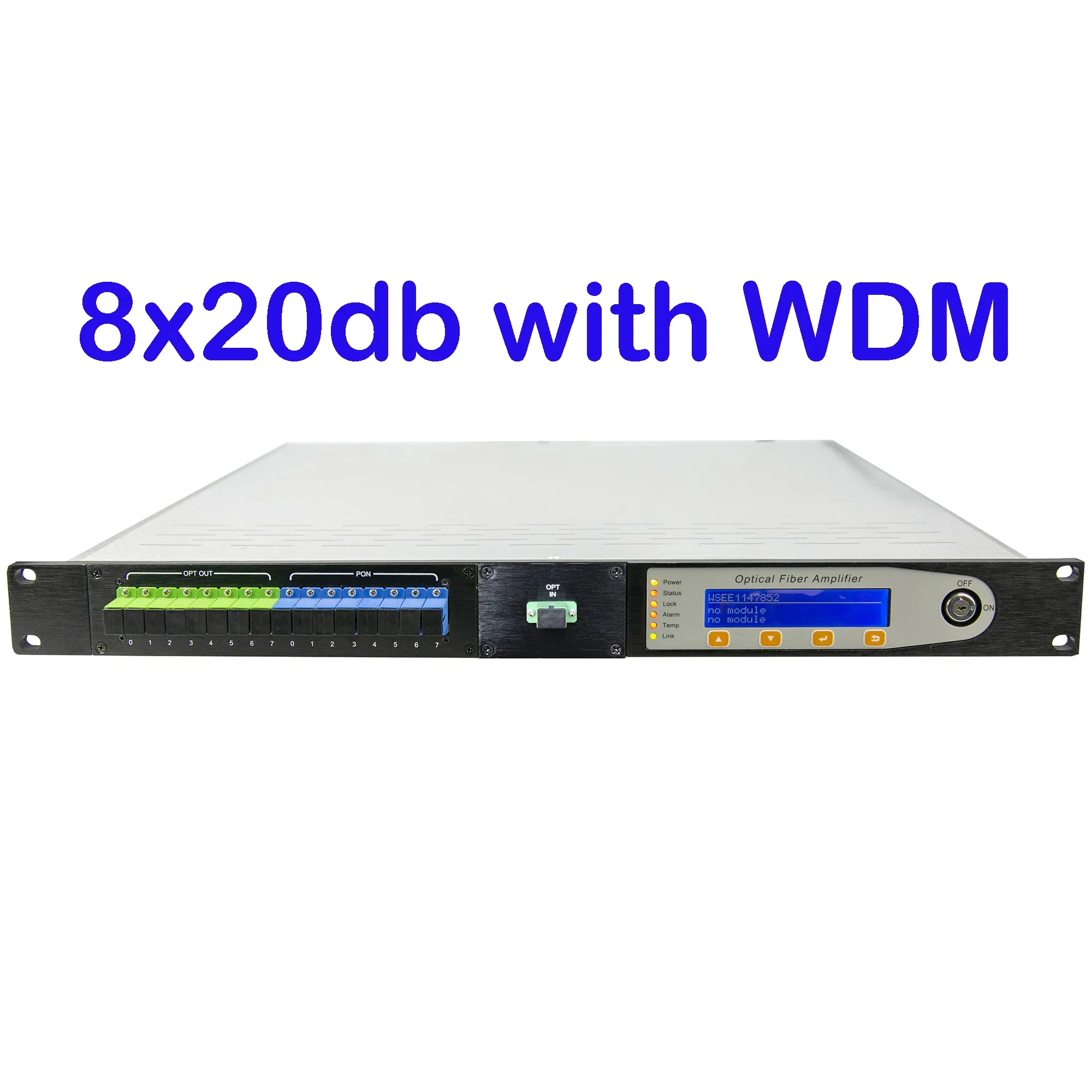 SNMP,WEB, FTTH EDFA,8x23dBm with WDM 1550nm Optical Fiber Amplifier Cable Erbium-Doped Fiber Amplifier (EDFA)
