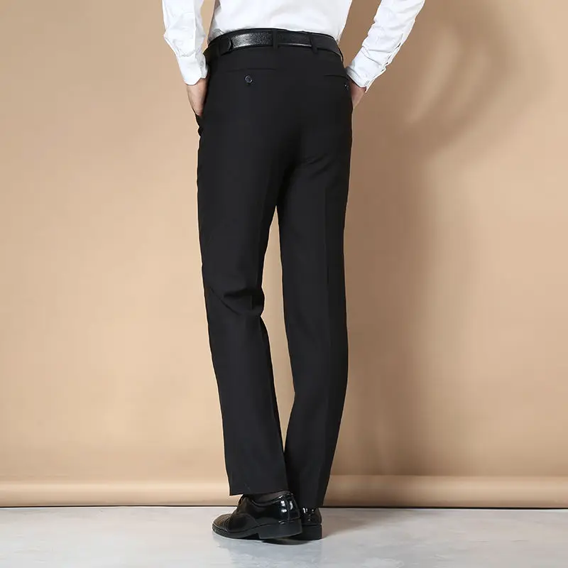 남성용 스트레이트 정장 바지, 비즈니스 오피스 캐주얼 바지, 비 철 루즈 클래식..