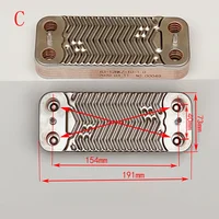 เครื่องแลกเปลี่ยนความร้อนรองแผ่นเหล็กสแตนเลสสากลสําหรับหม้อต้มแก๊สติดผนัง 10 12 14 ชั้น 1 ชิ้น 5