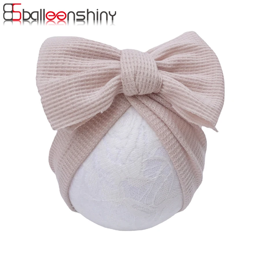 

Balleenshiny Big Bowknot Baby Hat Cute Solid Color Baby Girls Boys Hat Turban Soft Newborn Infant Cap Beanies Head Wraps
