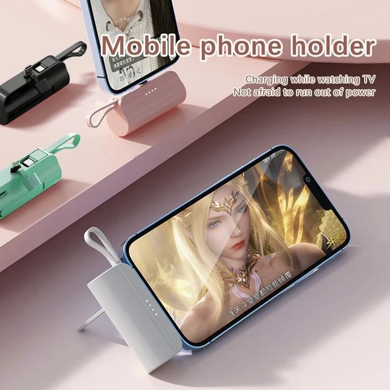 1 Piece Capsule Mini Wireless Power Bank Large Capacity Fast Charging for IPhone Type-c