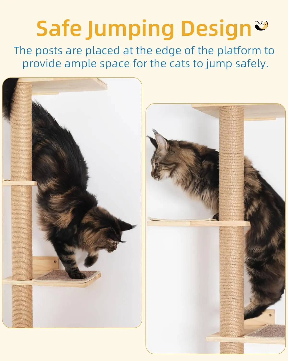 80″ Tall Floor-to-Ceiling Cat Tree – Wall-Mounted Tower with 15.8″ Top Perch for Large Cats