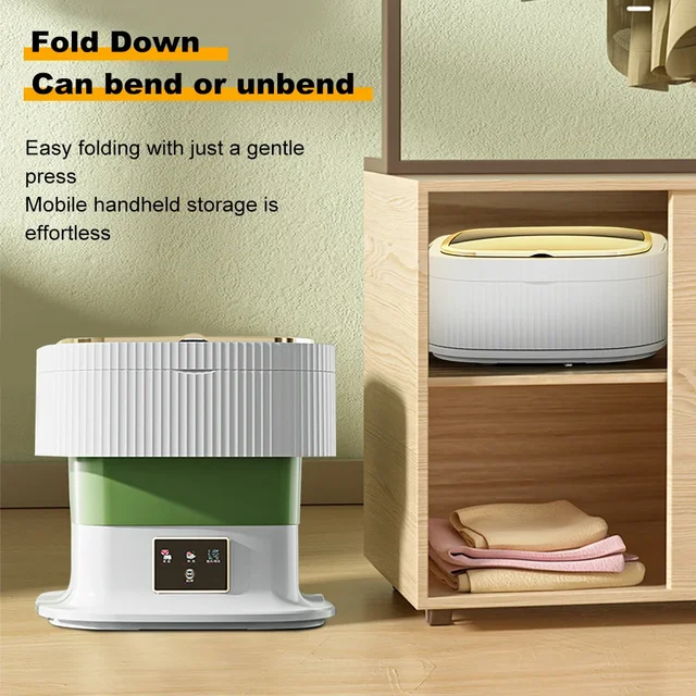 Folding Washing Machine 11.5L Portable Retractable Household Washing Machine with Spin Dryer for Travel Dormitory Outdoor 4