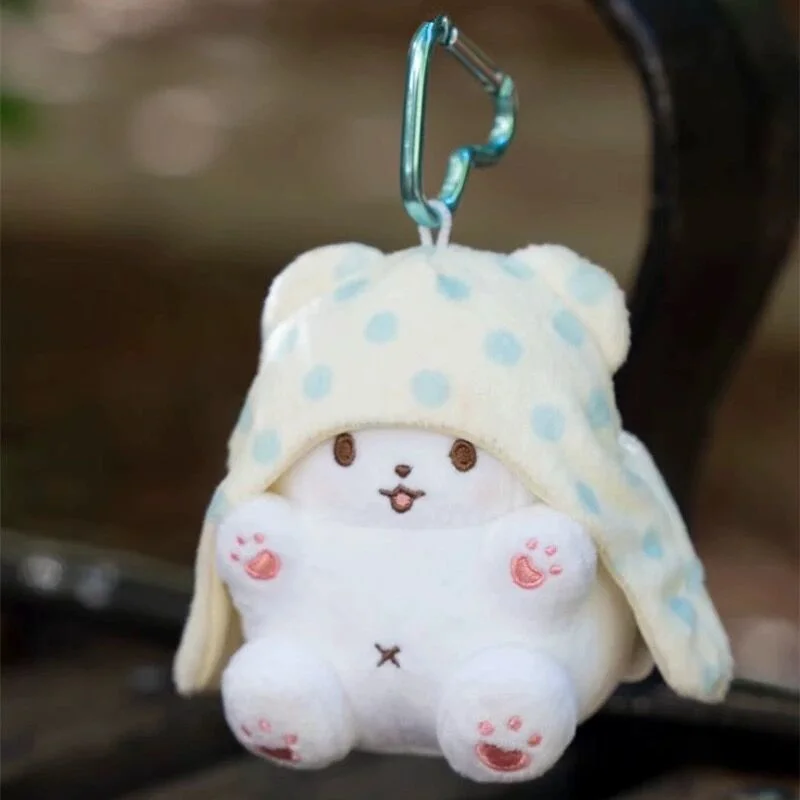 Marumofubiyori Plush Keychain Clip Moppu Bear Kawaii Cute Bag Keychains Mascot Keyring Keyholder Girls Toys 2
