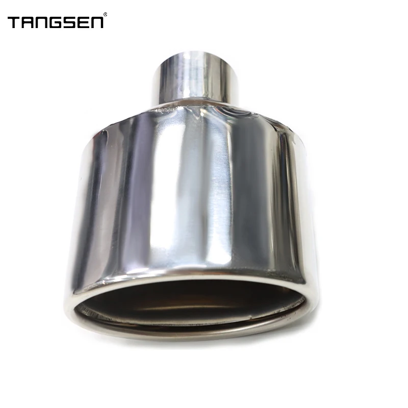 Benz W204 Class C Car Universal Oval Exhaust Tip Stainless Steel Muffler Tip 47mm Inlet Single Out Exhaust Pipe Car Tuning