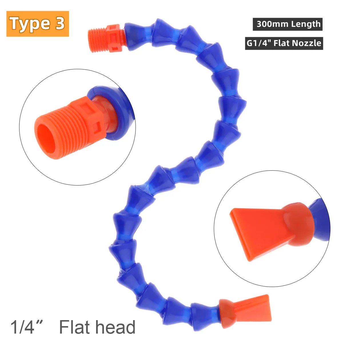 G1/4 G3/8 G1/2 Kunststoff flexibles Wasser-Öl-Kühlrohr mit Flachkopf / runder Düse für CNC-Maschine / Fräsen / Drehmaschine – Detail 13