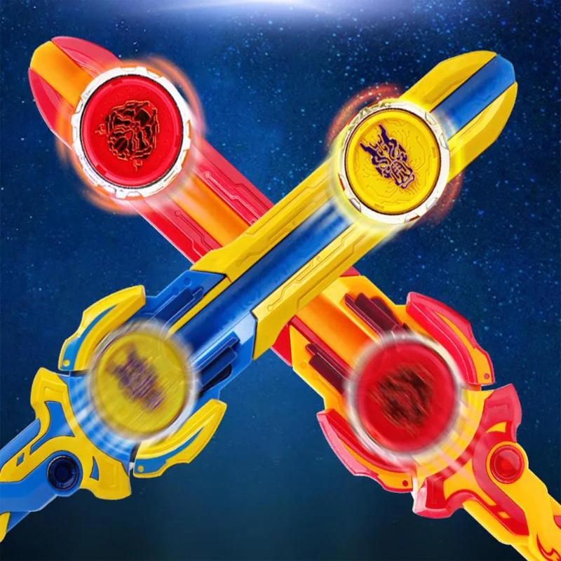 Metal Explosion Top Sword Toy Children's Interactive Combat Set Launcher Boy's Combat Rotation Awakening Flash Top Toy