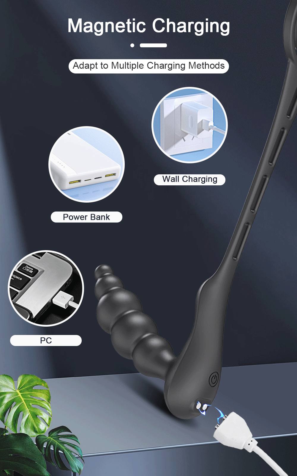 Anello vibratore con perline anali, plug anale, giocattoli sessuali per uomini, coppie, massaggiatore per prostata con telecomando senza fili_voghion.com