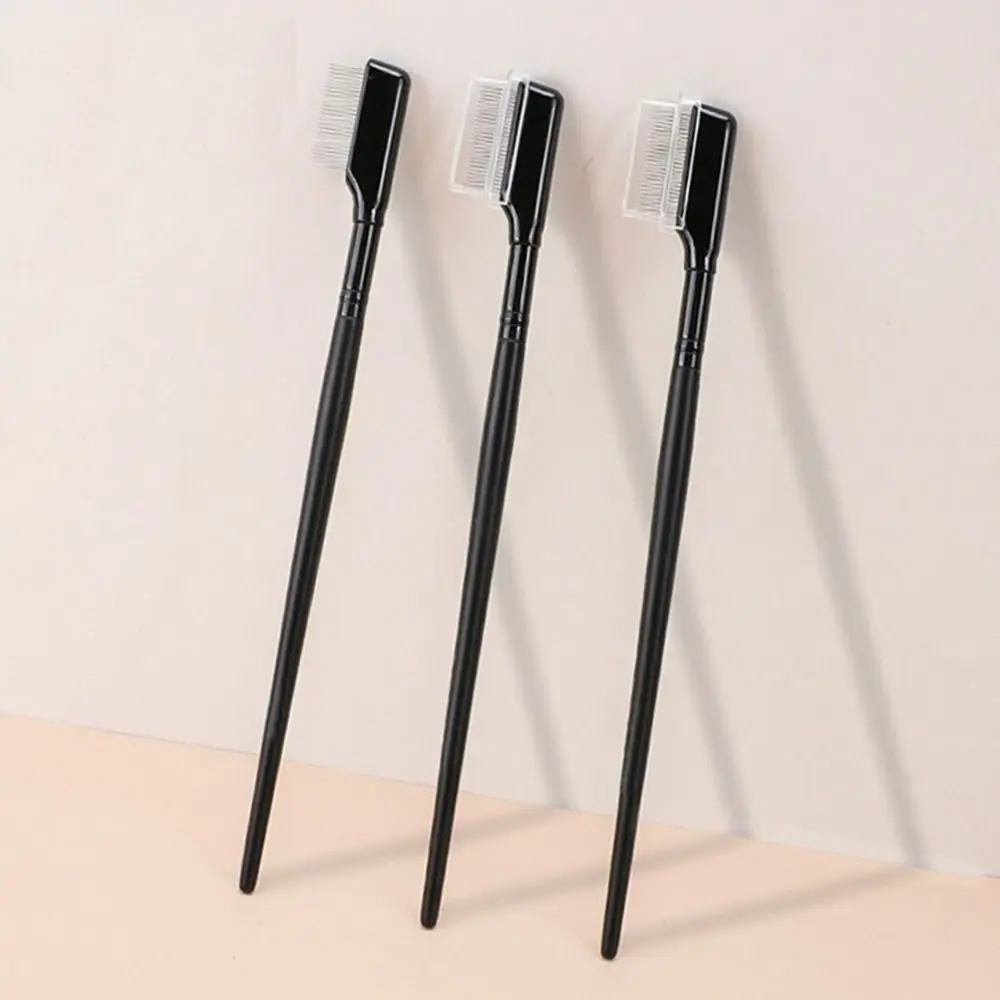 Makeup Brushes Eyelashes Brush Eyelashes Brush Comb Disposable Eyelash Brushes Brow Comb Eyelash Brush with Cover Eyelashes Separator Metal Brush Eye Makeup