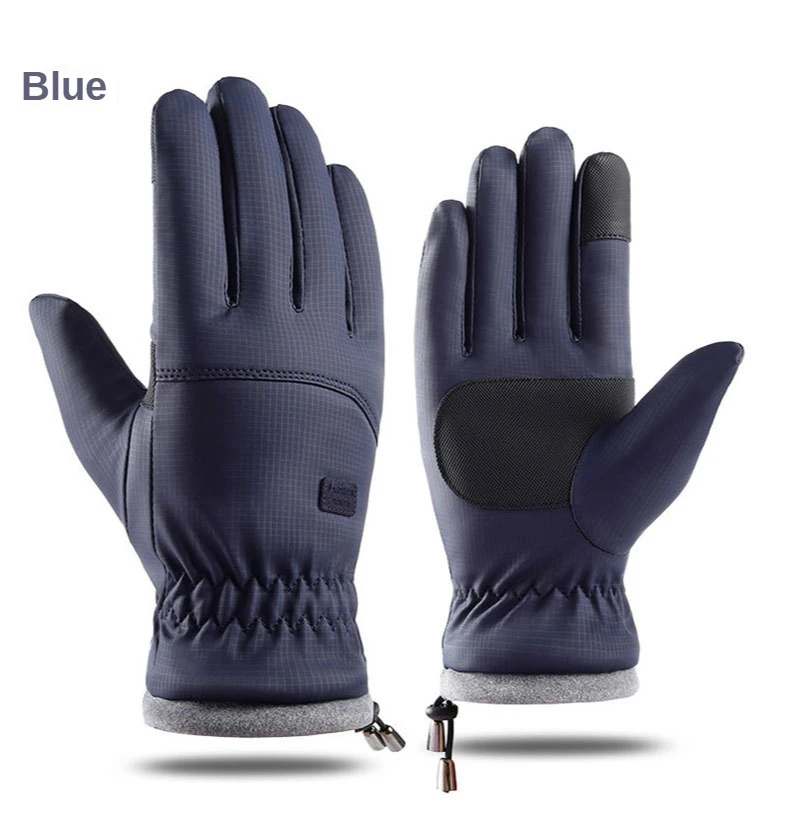 Winter Men Warm Gloves Windproof Non-slip Sports Cycling Gloves Outdoor Touch Screen Full Finger Gloves